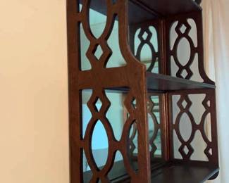Small Wood Hanging Shelves with Mirror