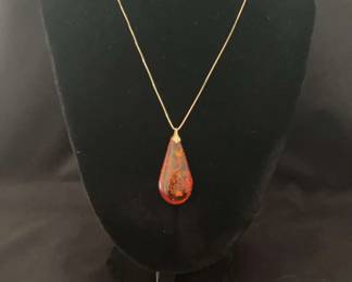 Amber Set with 14kt Gold Necklace