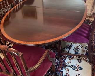 Dining Table With Five Chairs, Two Leaves, And Protective Cover