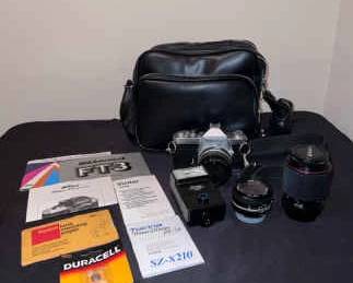 Nikon Nikkormat Film Camera with Lenses, Light Bag