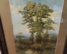 Tall Tree By A River Panting, Signed by Artist