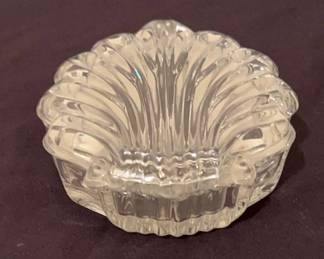 Vintage Glass Trinket Box Gorham Chantilly Shell