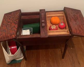 Small Table with Storage Sewing Accessories