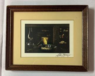 Framed Print Of Duck Decoy Signed by Allen Montague