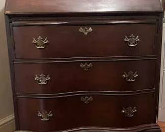 Wood 3Drawer Chest with Dropdown Desk