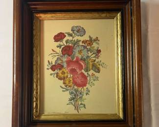 Framed Vintage Botanical Print Thick Wood Frame
