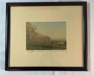 Framed A Jefferson Orchard Signed by Wallace Nutting