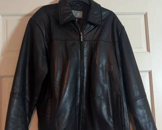 Black Leather Boston Harbor Outerwear Size M