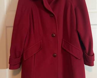 Womens London Fog Wool Nylon Red Thick Coat Size 1X