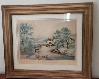 The Mill Stream by Currier Ives