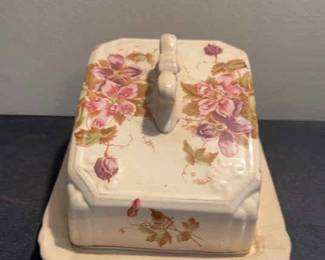Vintage Porcelain Ceramic James Kent Butter Dish