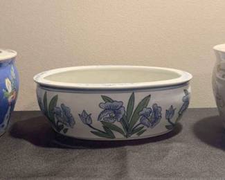 3 Decorative Porcelain Planters