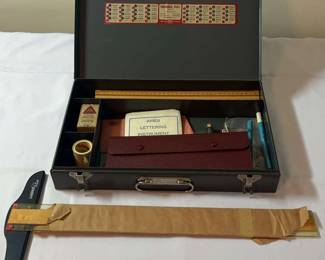Gray Steelmaster Box with Drafting Tools