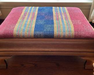 Upholstered Wooden Footstool
