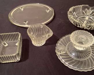 Clear Glass Mix of Decor including An Ashtray