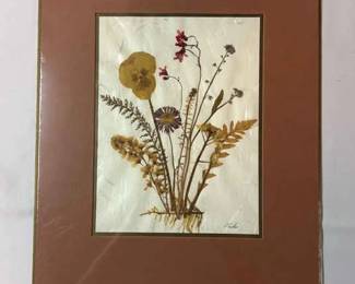 Loose Art Pressed Flowers Signed By Erika