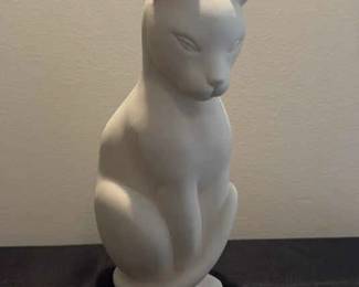 Vintage Crowning Touch White Bisque Porcelain Cat Figurine