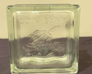 Glass Coin Bank with See Your Savings Bagpiper