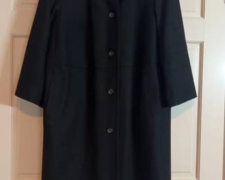 Womens Black Harve Benard Long Coat Size 18W