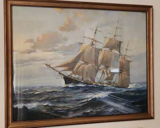 Racing Home from the Orient Litograph supposed to be Frank Vining Smith
