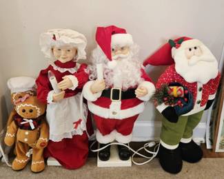 Animated Santa, Mrs Claus, Gingerbread Man