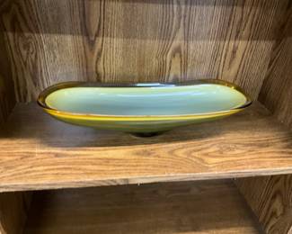 Art Deco Glass Pedestal Bowl