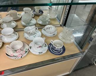 Assorted Cups & Matching Saucers