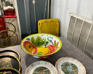 Enamelware Bowl w/Fruit Design
