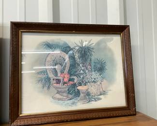 Framed Indoor Garden Scene