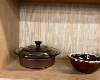 Corning Visions Amber Covered Round Casserole Dish