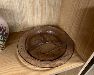 "See Saw Margery Daw" Glass Divided Child's Dish