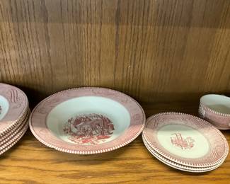 Royal China Round Bowl Currier & Ives Collection