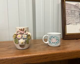 Ceramic Vase w/3D Floral Pattern - Royal Worcester Cabbage Patch Kids Mug