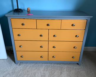 Children’s Orange and Grey Dresser
48 in x 17in x 35in
