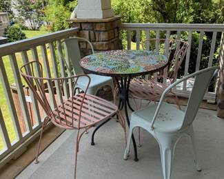 Mosaic Table and 4 Chairs
28in x 28in x 30.5in