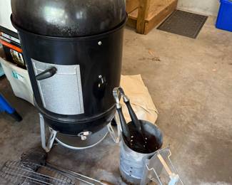 Weber smoker - cover & accessories-$125 