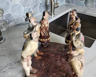 Mexican Ochumico Ceramic / Clay Folk Dancers, handmade, from near Oaxaca.
