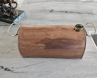 Vintage 19th Century British Copper and Brass Foot Warmer. Handmade.