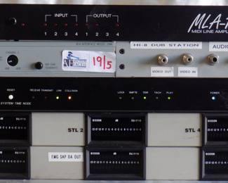 LOT OF 5 ELECTRONICS INCLUDING JL COOPER MLA-10 MIDI LINE AMP, APHEX124A, LENBAR 1930A LED VU METERS ANSD MORE