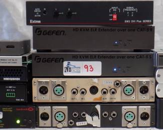 BOX ELECTRONICS INCLUDING AARDVARK MASTER SYNC GENERATOR, GEFEN, EXTRON AND MORE