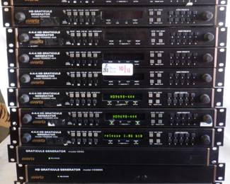 LOT OF 11 EVERTZ ELECTRONICS INCLUDING 4:4:4 GRATICULE GENERATOR, HD9590, HD96