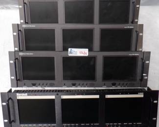 LOT OF 3 RACK MOUNT 3 PANEL MONITORS INCLUDING COOL TOUCH AUDIO RX-563AL, MARSHALL V-R563P NO PS