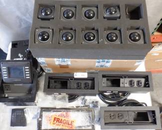 LOT ELECTRONICS INCLIDING TRACK BALL, MODULAR RECESSED PDUS, AND MORE
