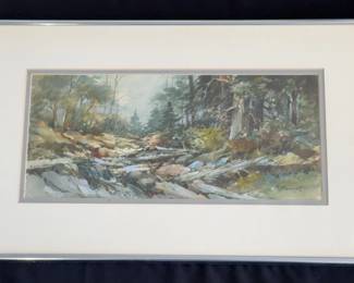 ‘Crisse Bennett ‘ Framed & Signed Watercolor PNW Wilderness * Local Edmonds Artist