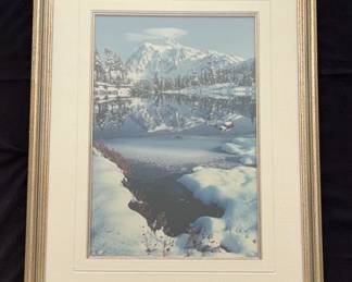 Vintage Beautifully Framed 1993 Photograph Of Mount Shuksan* By B.Casebolt