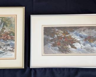CRISSE BENNETT Framed & Signed Watercolor Of Forest * Local Edmonds PNW Artist
