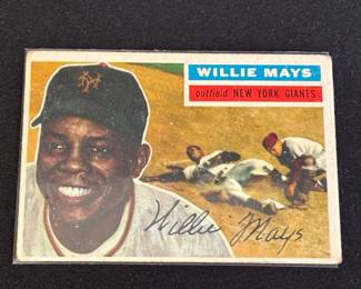 1956 Topps WILLIE MAYS Outfield New York Giants Baseball Card #130