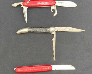 3~ Vintage Knives * 2~ Colonial Fishing * 1~ Victorinox Sportsman Knife