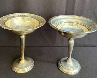Weighted Sterling Silver Pedestal Dishes * 15 Ounces Total