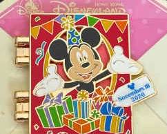 Disney Trading Pin Disneyland Hong Kong Mickey Birthday Nov. 2020